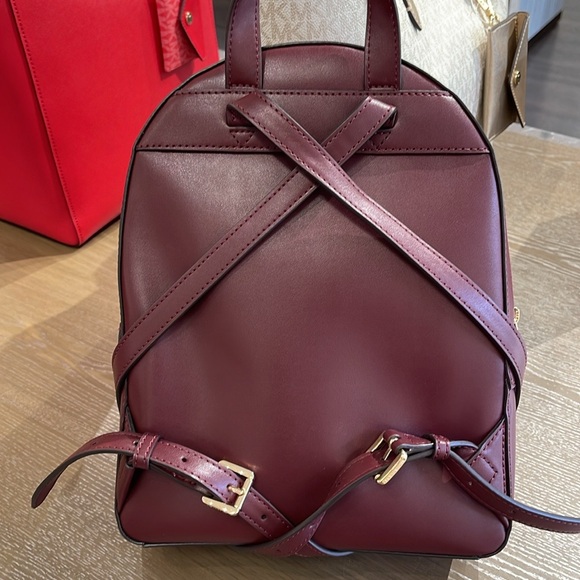 Michael Kors Jaycee Medium Pebbled Leather Backpack
 Oxblood/Golden 
NWT - Picture 3 of 16